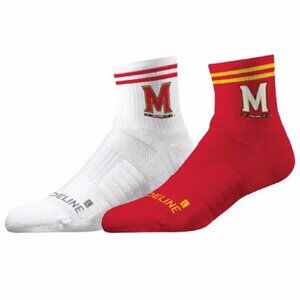 University of Maryland Terrapins Terps Half Calf Knit Socks (set of 2) -NEW